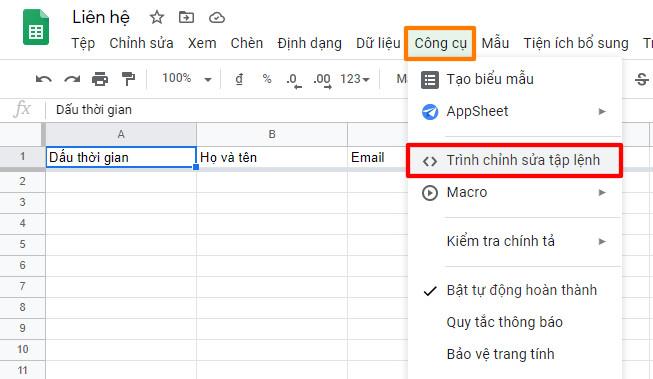 Tạo trang liên hệ cho WordPress với Google Forms