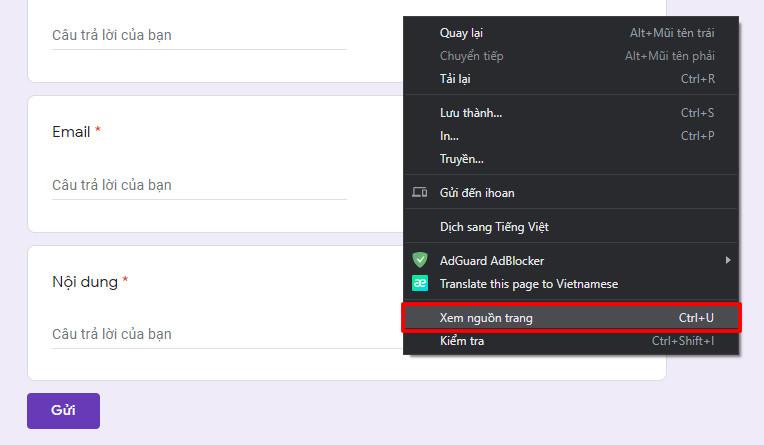 Tạo trang liên hệ cho WordPress với Google Forms